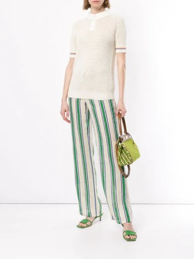 TORY BURCH AWNING-STRIPE BEACH TROUSERS - 黄色