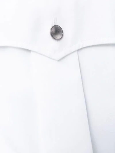 Shop Prada Oversized Pointed Collar Shirt - White
