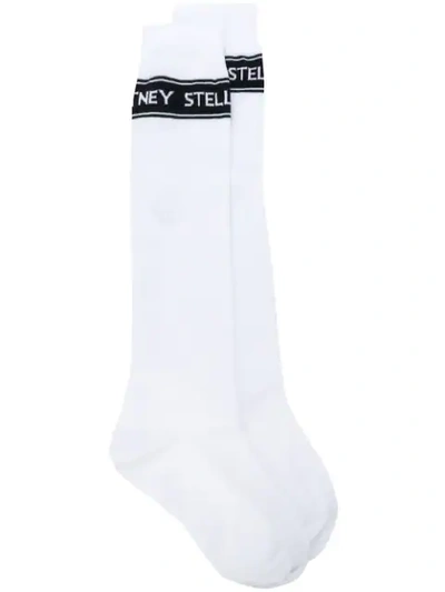 Shop Stella Mccartney Logo Intarsia Socks In White