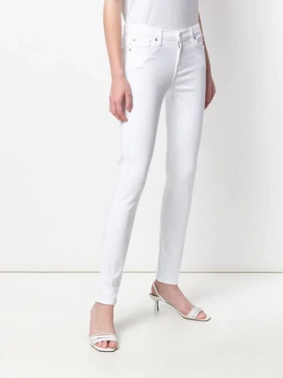 Shop 7 For All Mankind Embellished Skinny Jeans In White