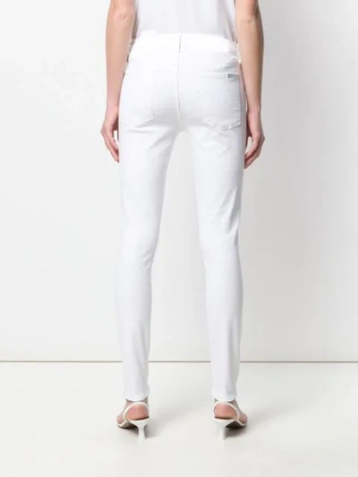 Shop 7 For All Mankind Embellished Skinny Jeans In White