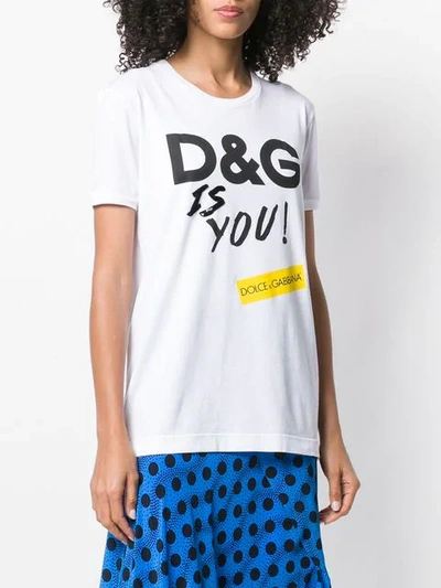 Dolce & Gabbana Printed Cotton T-shirt In White