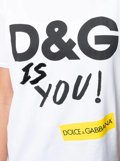 Shop Dolce & Gabbana White Logo T-shirt