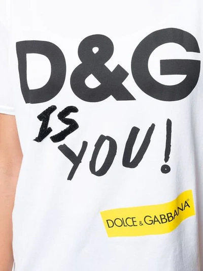 Dolce & Gabbana Printed Cotton T-shirt In White
