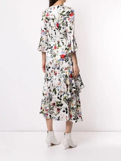 Shop Erdem Floral Print Dress In White