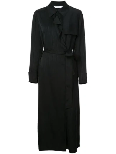 Shop Kimora Lee Simmons Belted Silk Trench Coat In Blue