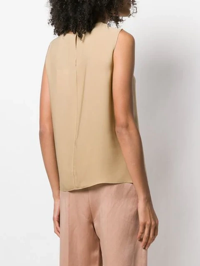 Shop Theory Sleeveless Round Neck Top In Brown