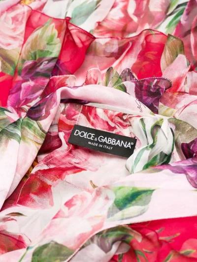 Shop Dolce & Gabbana Peony And Rose Ruffled Chiffon Coat In Pink