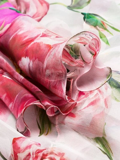 Shop Dolce & Gabbana Peony And Rose Ruffled Chiffon Coat In Pink