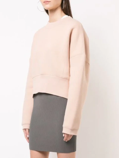 Shop Alexander Wang T Cropped Casual Sweatshirt In Neutrals