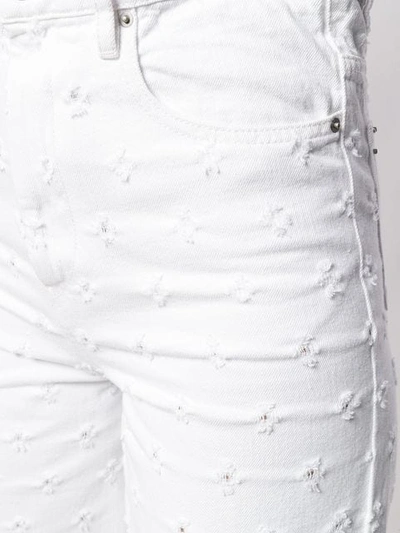 Shop Isabel Marant Étoile Rip Motif Denim Shorts In White