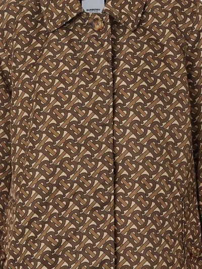 Shop Burberry Keatsbridge Single Breasted Monogram Print Coat In Bridle Brown Ip Pttn