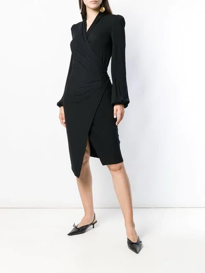 Shop Plein Sud Wrap Knitted Dress In Black