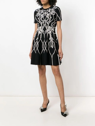 Shop Alexander Mcqueen Knitted Mini Dress In Black