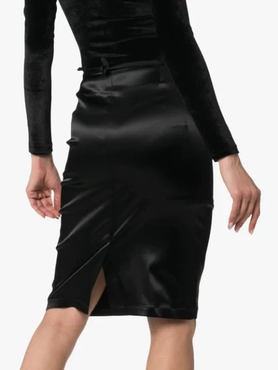 Shop Alyx Detachable Pouch Satin Pencil Skirt In Black