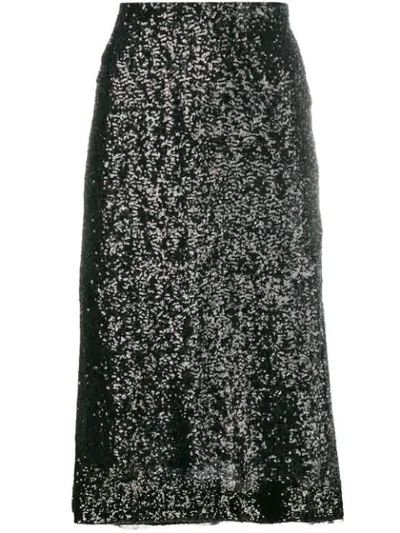 Shop Gianluca Capannolo Sequin Embroidered Skirt In Black
