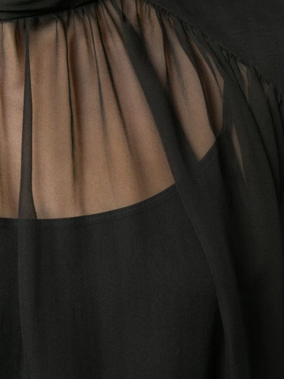 Shop Alberta Ferretti Transparent Silk Blouse In Black