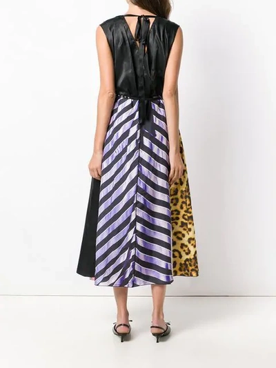 Marc Jacobs Sleeveless V-neck Photographic Mixed-print A-line Dress In Purple