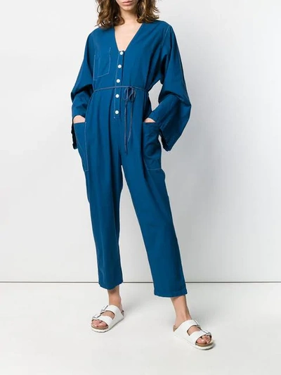 Shop Raquel Allegra Utility Boiler Suit In Blue