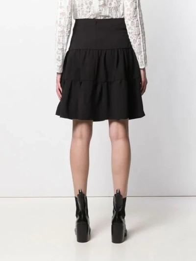 Shop Chloé Tiered Skirt In Black