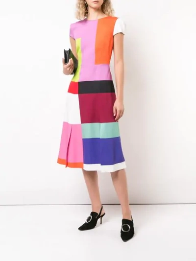 Shop Mary Katrantzou Colour Block Dress In Multicolour