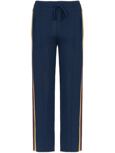 Shop Isabel Marant Étoile Contrasting Side Panels Trousers - Blue