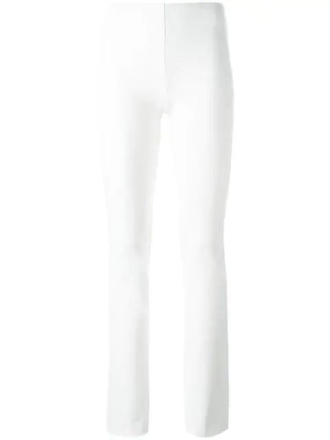 white bootcut trousers
