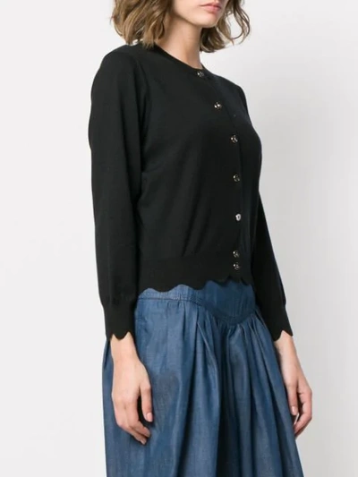 Shop Marc Jacobs Scalloped Edge Cardigan In Black