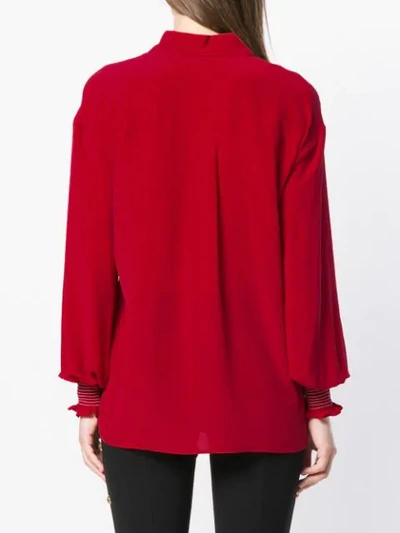 Shop Pinko Alberto Cuff Detail Shirt In Red