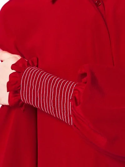 Shop Pinko Alberto Cuff Detail Shirt In Red
