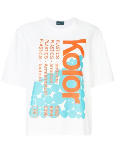 Shop Kolor Printed Oversized T-shirt - White