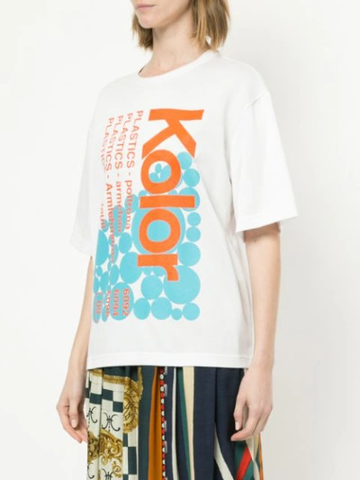 Shop Kolor Printed Oversized T-shirt - White