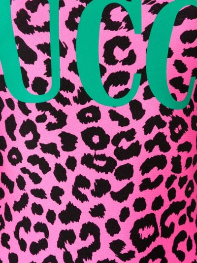 Shop Gucci Leopard Print One-piece In 5053 Pink/black