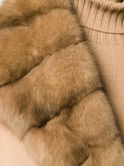 Shop Manzoni 24 Faux Fur Lined Coat In Neutrals