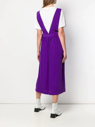 MM6 MAISON MARGIELA LONG PINAFORE DRESS - 紫色