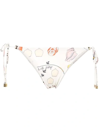 Shop Tory Burch Gemini Link Bikini Bottoms In Neutrals