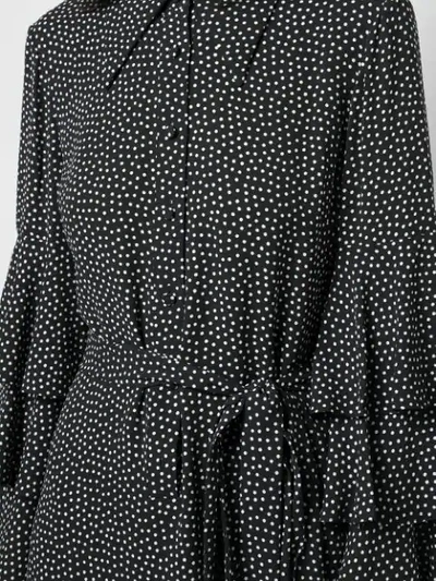 Shop Michael Kors Dotted Flutter Dress In Black ,white
