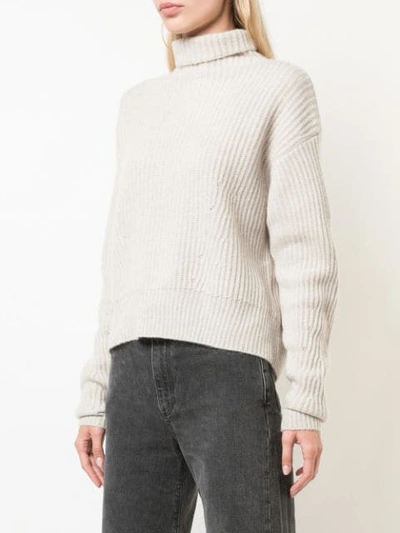 Shop Le Kasha Turtle-neck Knitted Sweater - Neutrals