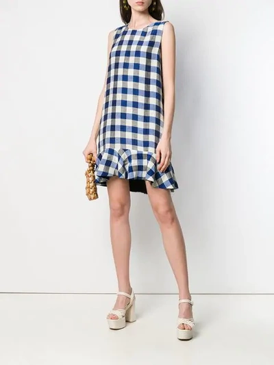 Shop Antonelli Kleid Mit Vichy-karomuster - Blau In Blue