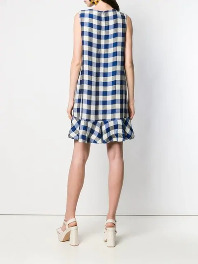 Shop Antonelli Kleid Mit Vichy-karomuster - Blau In Blue