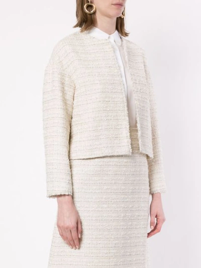 Shop Ballsey Cropped Sleeve Jacket In White