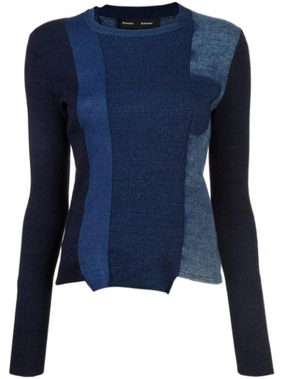 Shop Proenza Schouler Pieced Rib Knit Top - Blue