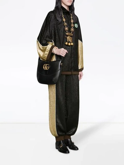 Shop Gucci Crêpe Lurex Kimono Jacket In Black
