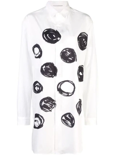 Shop Yohji Yamamoto Dot Print Shirt In White