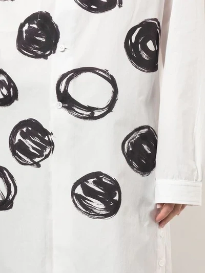 Shop Yohji Yamamoto Dot Print Shirt In White