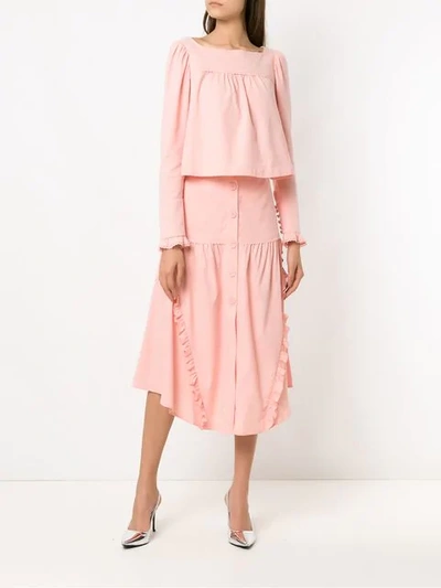 Shop Martha Medeiros Long Sleeved Top In Pink