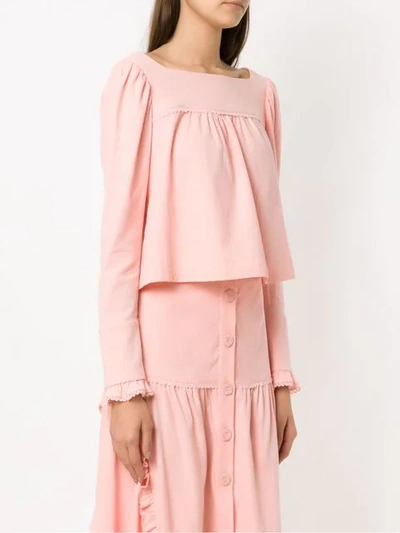 Shop Martha Medeiros Long Sleeved Top In Pink