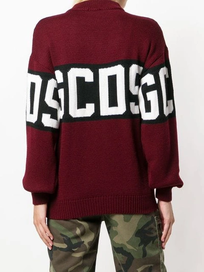 Shop Gcds Logo Intarsia Sweater In Red