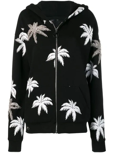 Shop Philipp Plein Aloha Plein Embellished Hoodie In Black