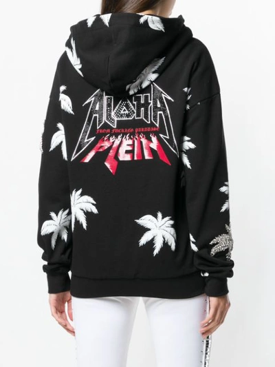 Shop Philipp Plein Aloha Plein Embellished Hoodie In Black